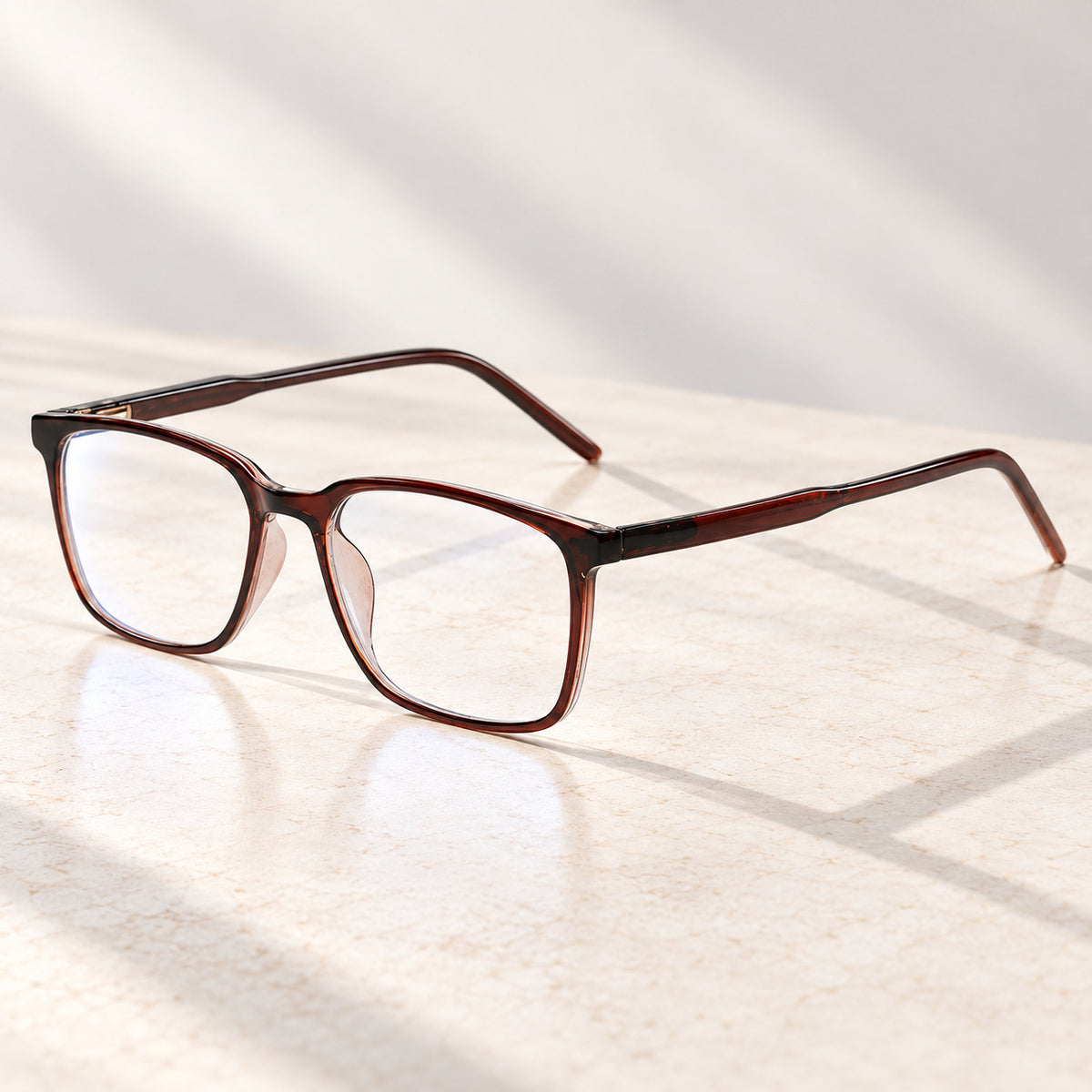 Plemea Classic Day blue light glasses in a brown frame with clear lenses