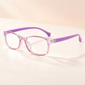 Plemea Kids blue light glasses in purple, kid-sized frame with clear lenses