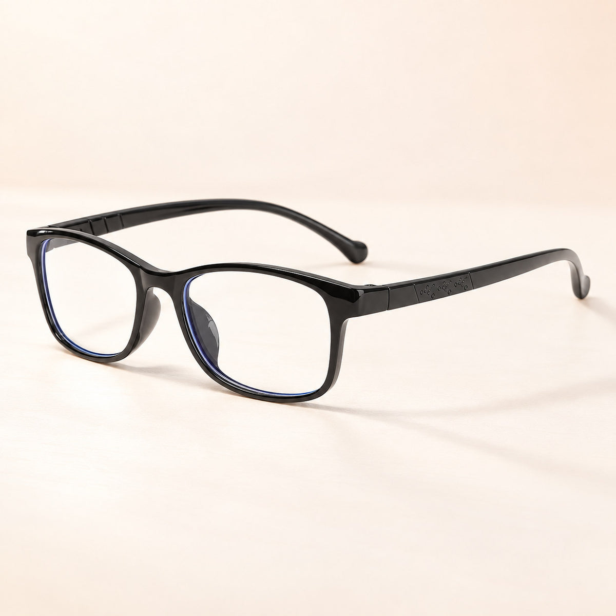 Lunettes anti-lumière bleue Plemea Kids noires, monture taille enfant, verres clairs